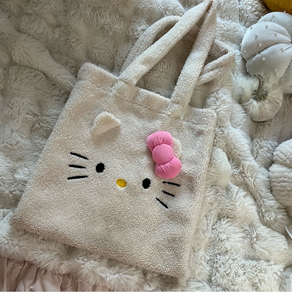 hello kitty sherpa tote bag
